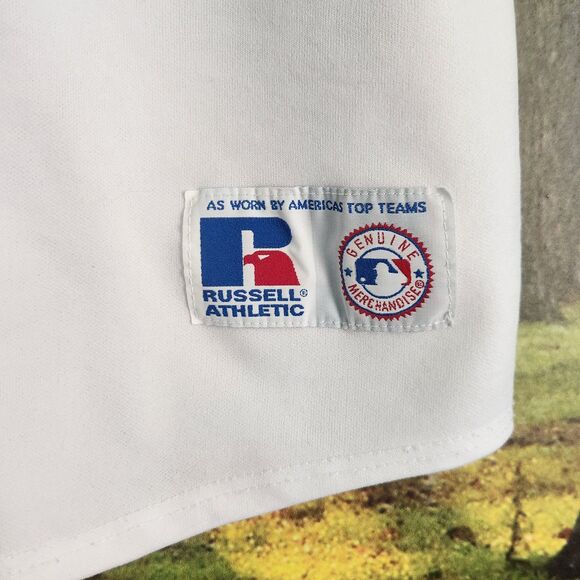 Vintage Cleveland Indians Russell Athletic Jersey Mens Size Large White STAINS - Picture 5 of 14